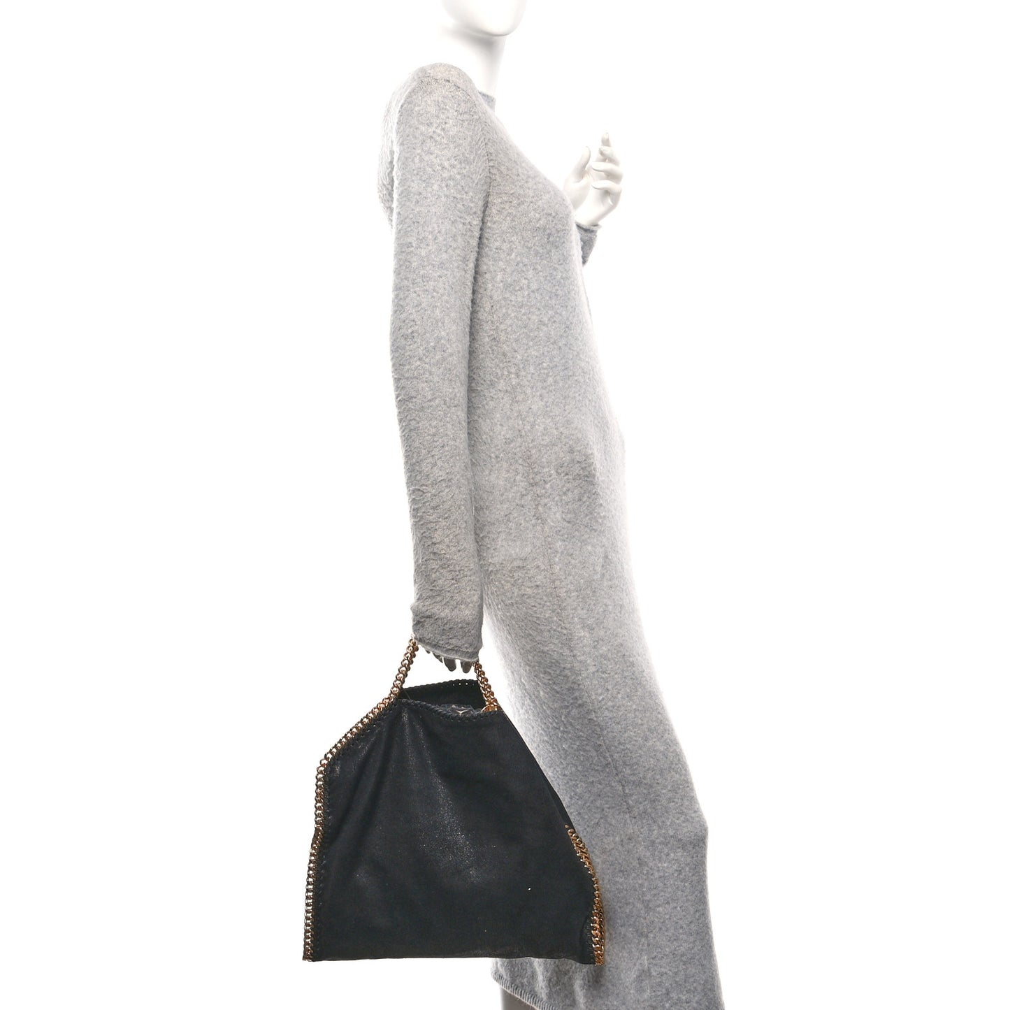 Shaggy Deer Falabella Fold Over Tote Black