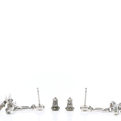 Christian Dior Crystal Bow Hoop Earrings Silver 3 of 4