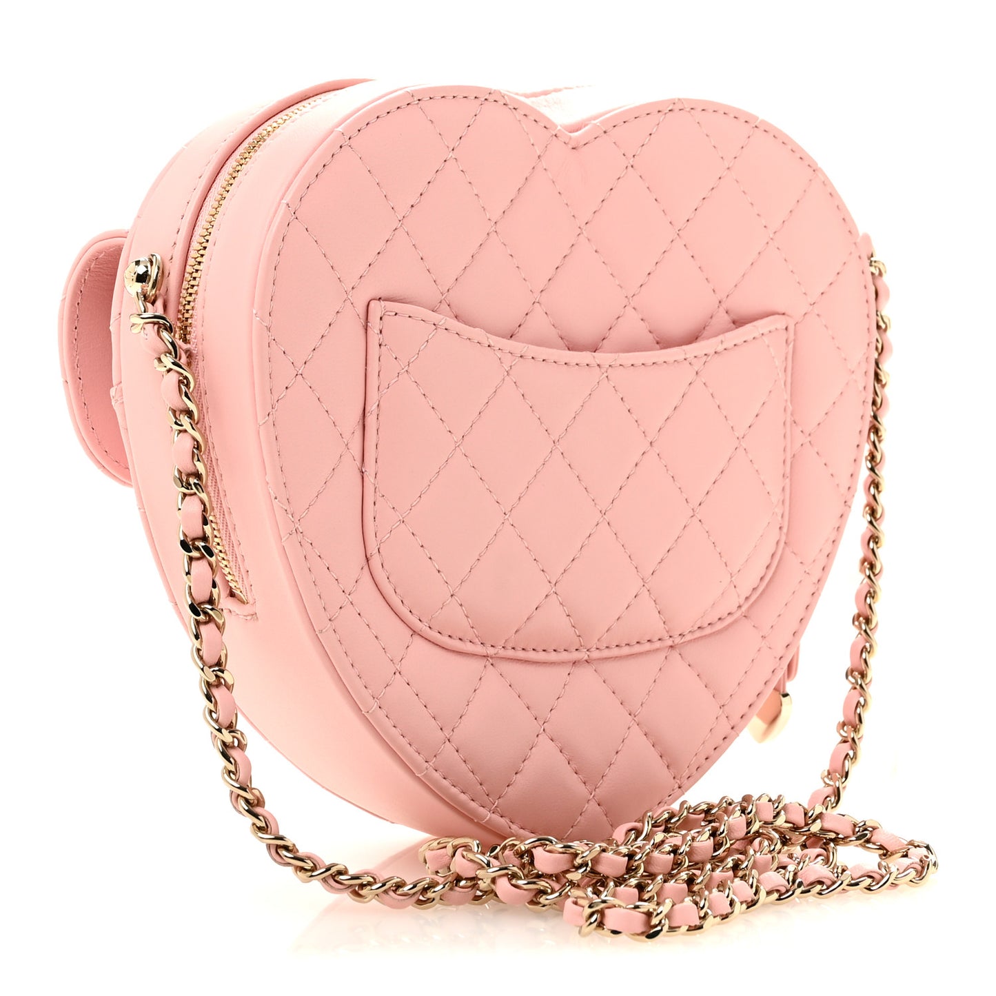 Lambskin Quilted Large CC In Love Heart Bag Light Pink