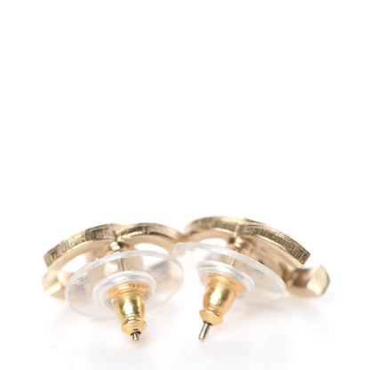Chanel Crystal CC Earrings Light Gold 3 of 6