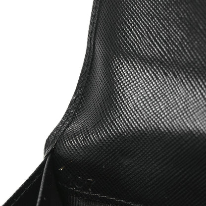 Prada Saffiano Metal Bar Flap Wallet Black 7 of 9