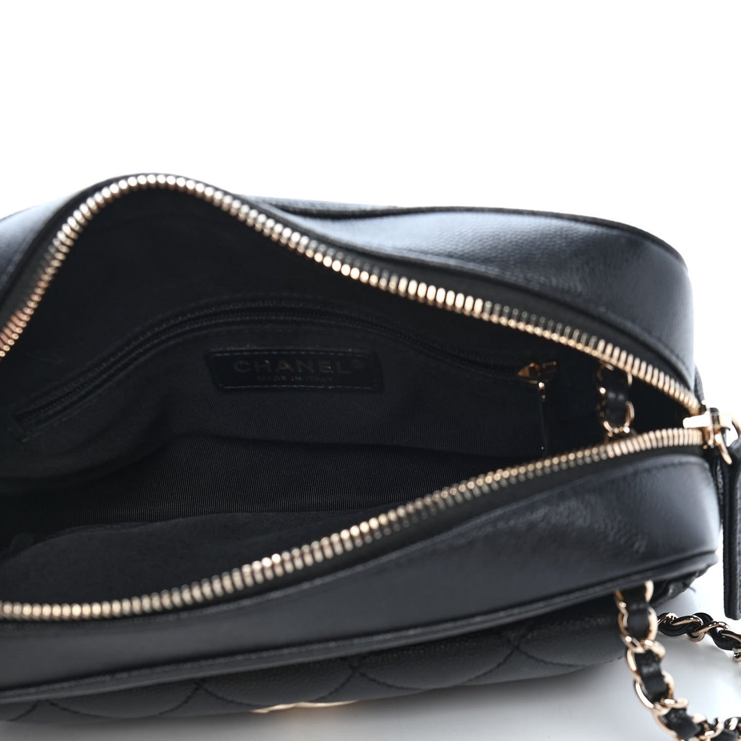 Caviar Quilted Small In & Out Camera Case Black