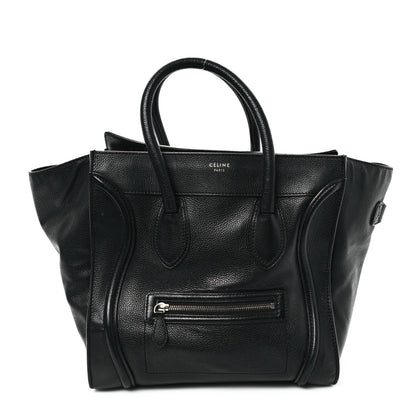 Celine Drummed Calfskin Mini Luggage Black 1 of 12