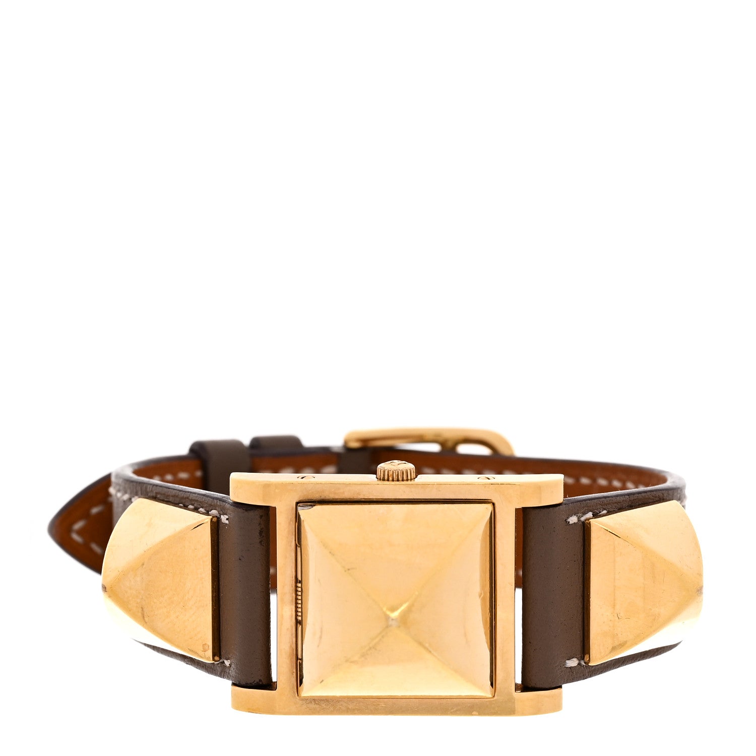 Hermes Stainless Steel Swift 23mm Medor Quartz Watch Etoupe 3 of 5