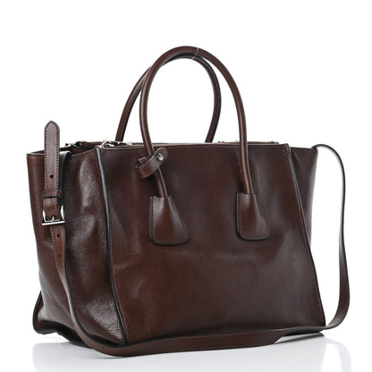 Prada Glace Calf Twin Pocket Tote Bruciato 3 of 18