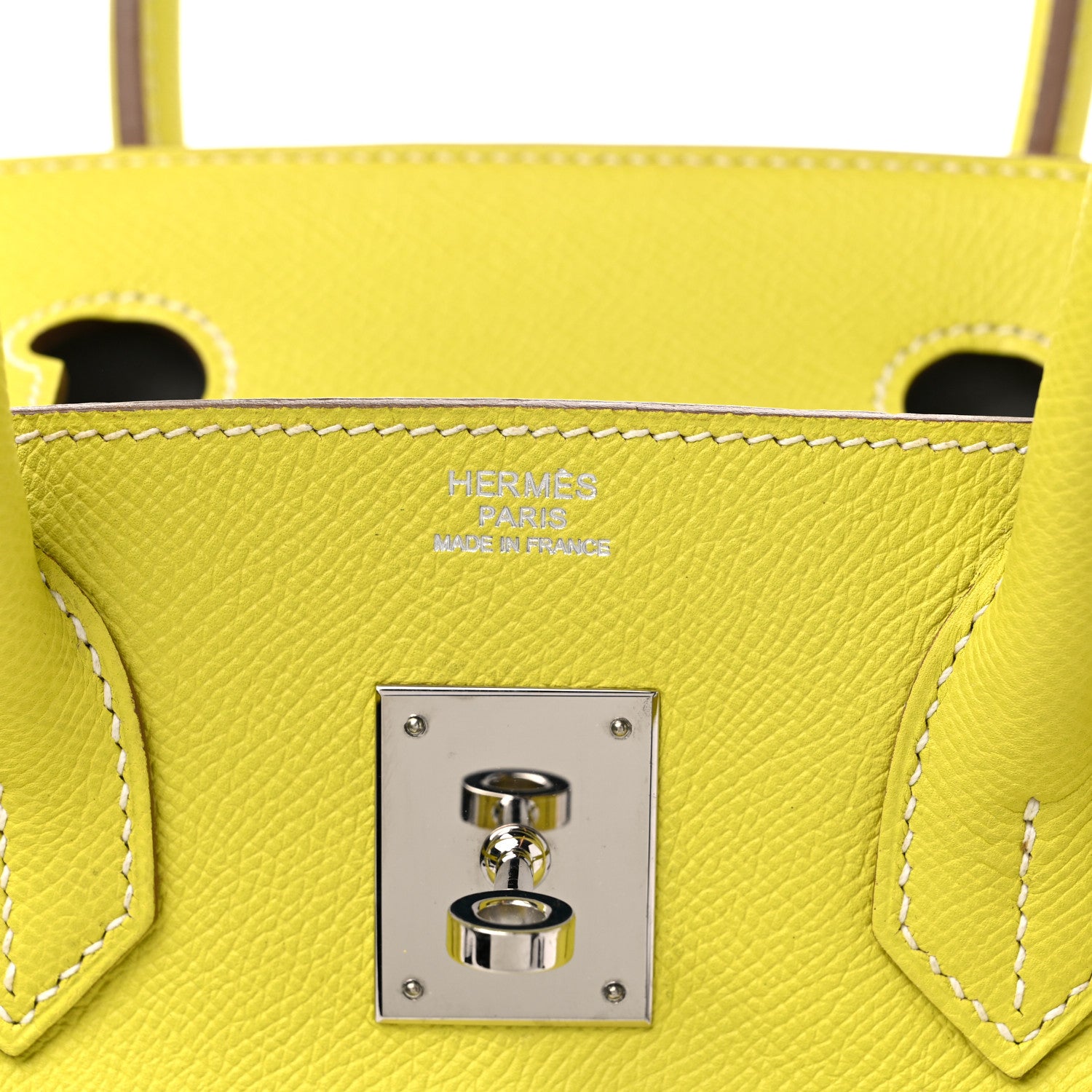 Hermes Epsom Candy Birkin 30 Lime Gris Perle 5 of 15