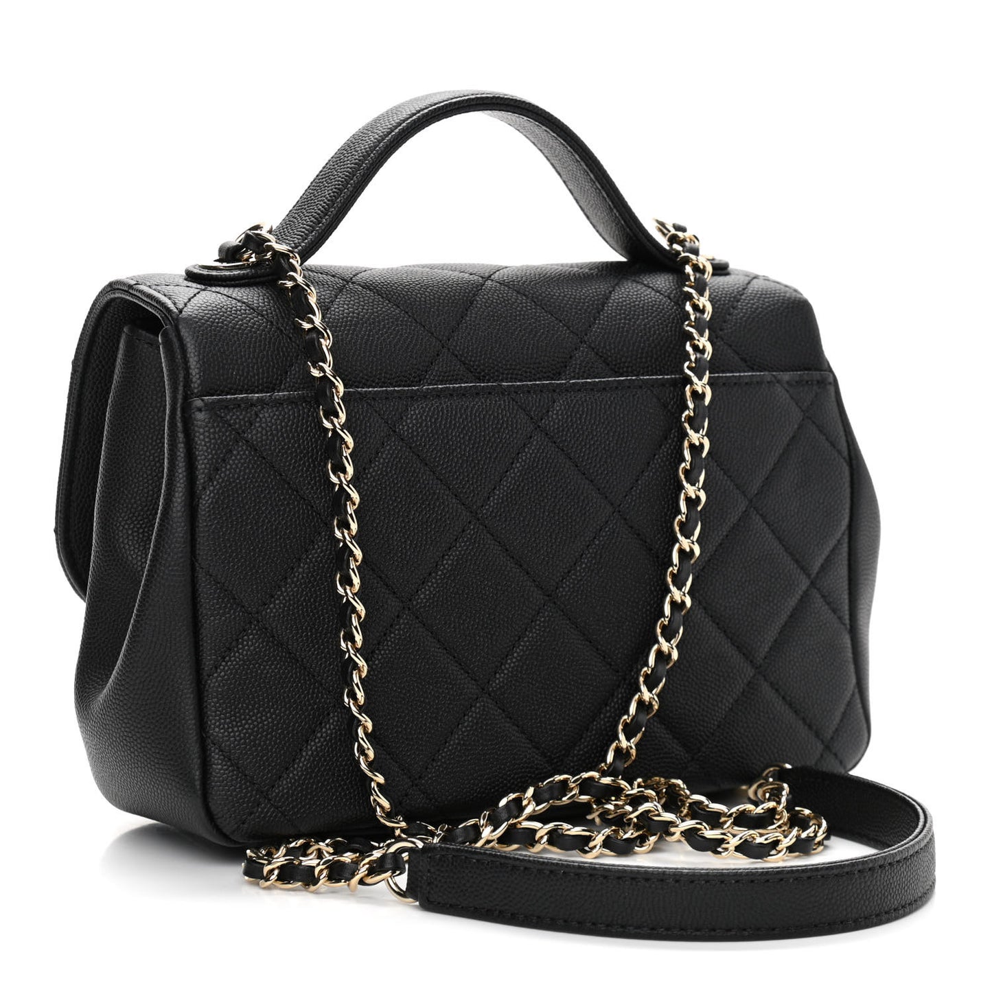 Caviar Quilted Small Business Affinity Flap Black