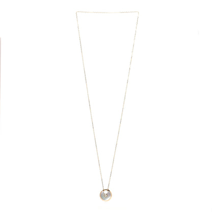 Cartier 18K Yellow Gold Diamond Mother of Pearl SM Amulette de Cartier Pendant Necklace 3 of 6