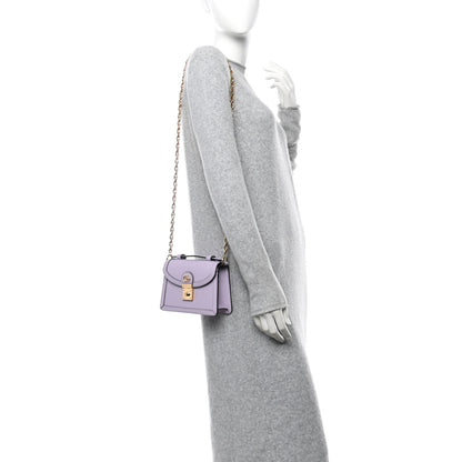 Gucci Textured Dollar Calfskin Mini Ophidia Padlock Top Handle Chain Shoulder Bag Lapis 2 of 11