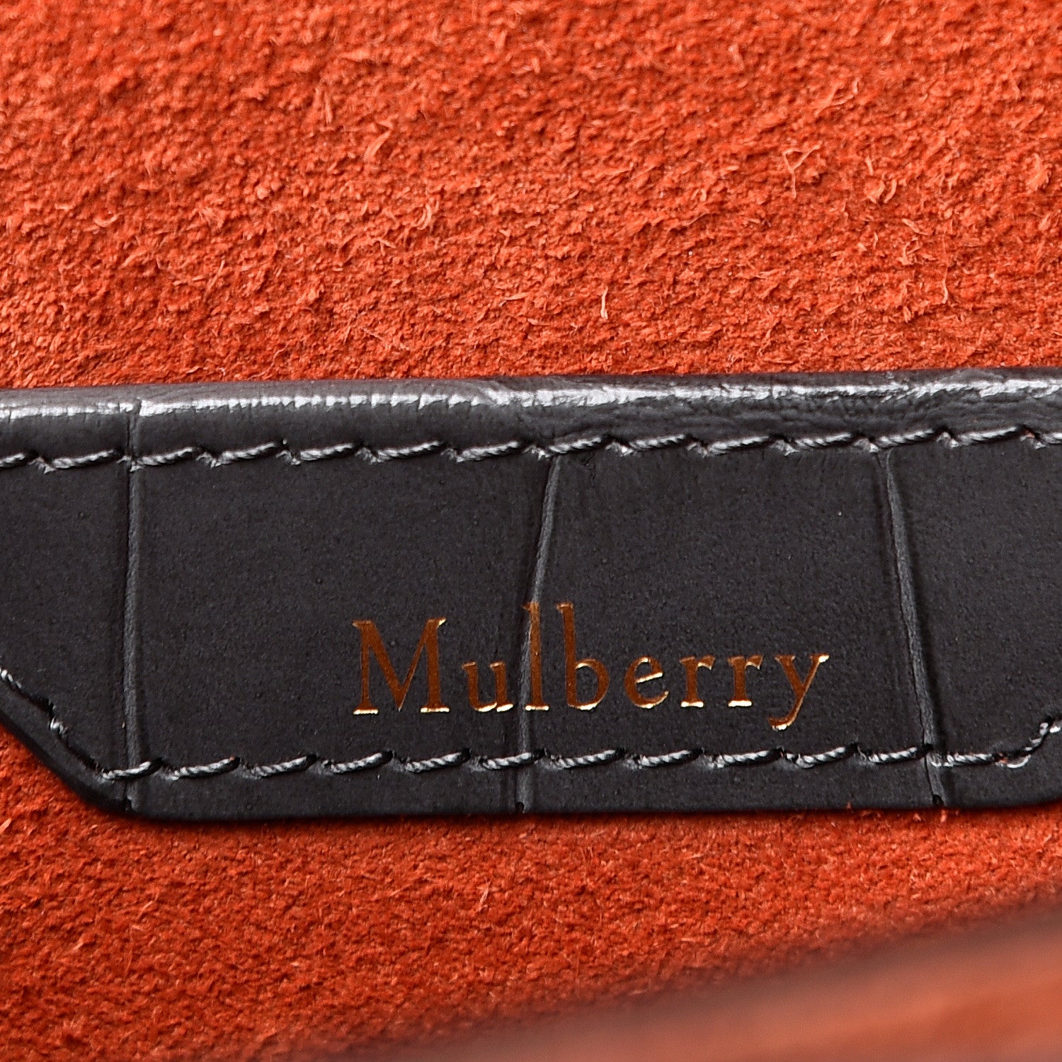 Mulberry Calfskin Crocodile Embossed Medium Harlow Satchel Dark Grey 6 of 12