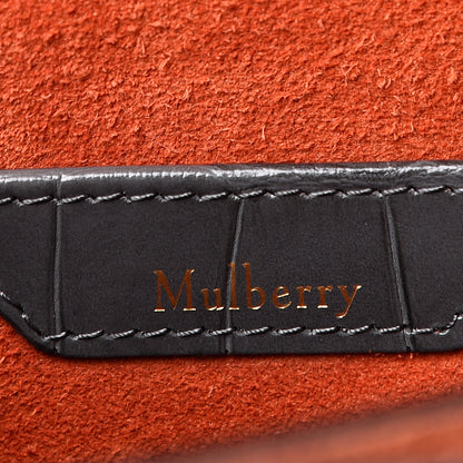 Mulberry Calfskin Crocodile Embossed Medium Harlow Satchel Dark Grey 6 of 12