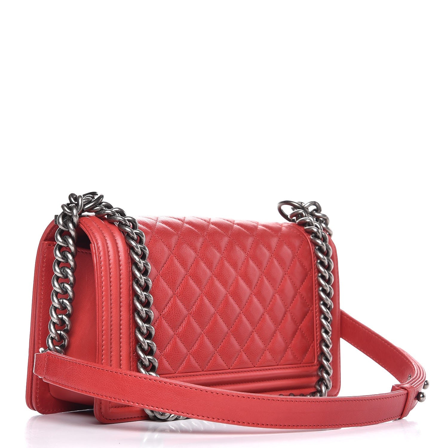 Chanel Calfskin Quilted Medium Boy Flap Red 3 of 9
