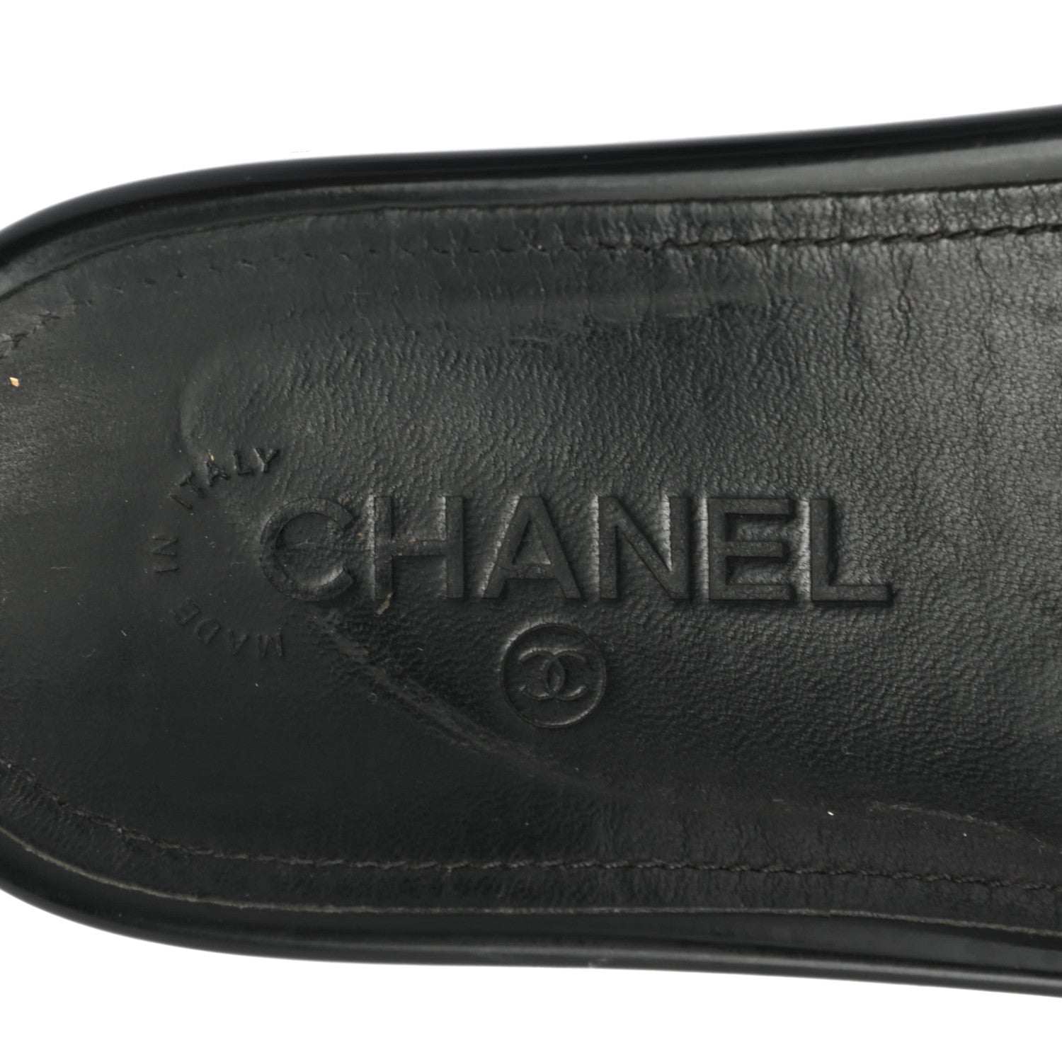 Chanel Fantasy Lambskin Pearl Chain CC Flat Mules 37 Silver Black 6 of 9