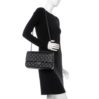 Chanel Crumpled Calfskin Quilted 2.55 Reissue 226 Flap So Black 3 of 9