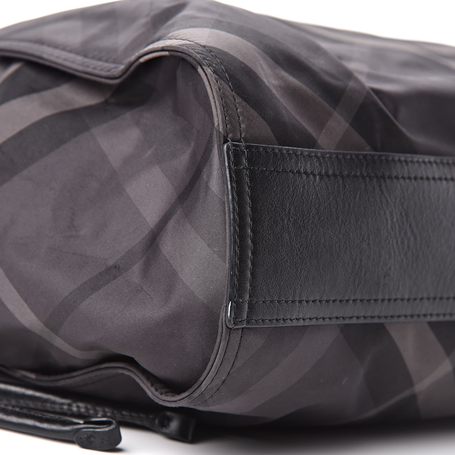 Burberry Nylon Check Small Buckleigh Packable Tote Charcoal 14 of 15