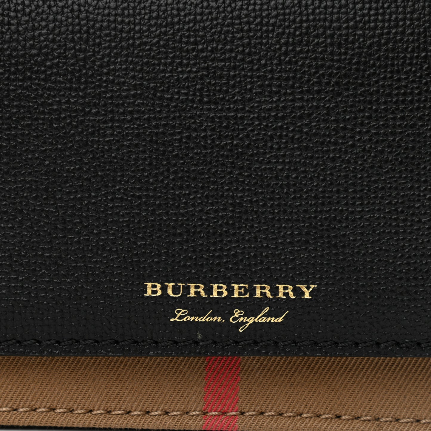 Derby Calfskin House Check Wallet On Chain Black