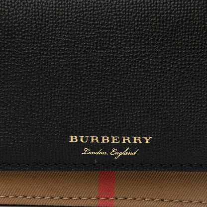 Burberry Derby Calfskin House Check Wallet On Chain Black 8 of 10