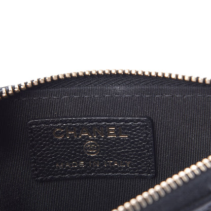 Chanel Caviar Camellia Embossed Key Holder Case Black 6 of 7