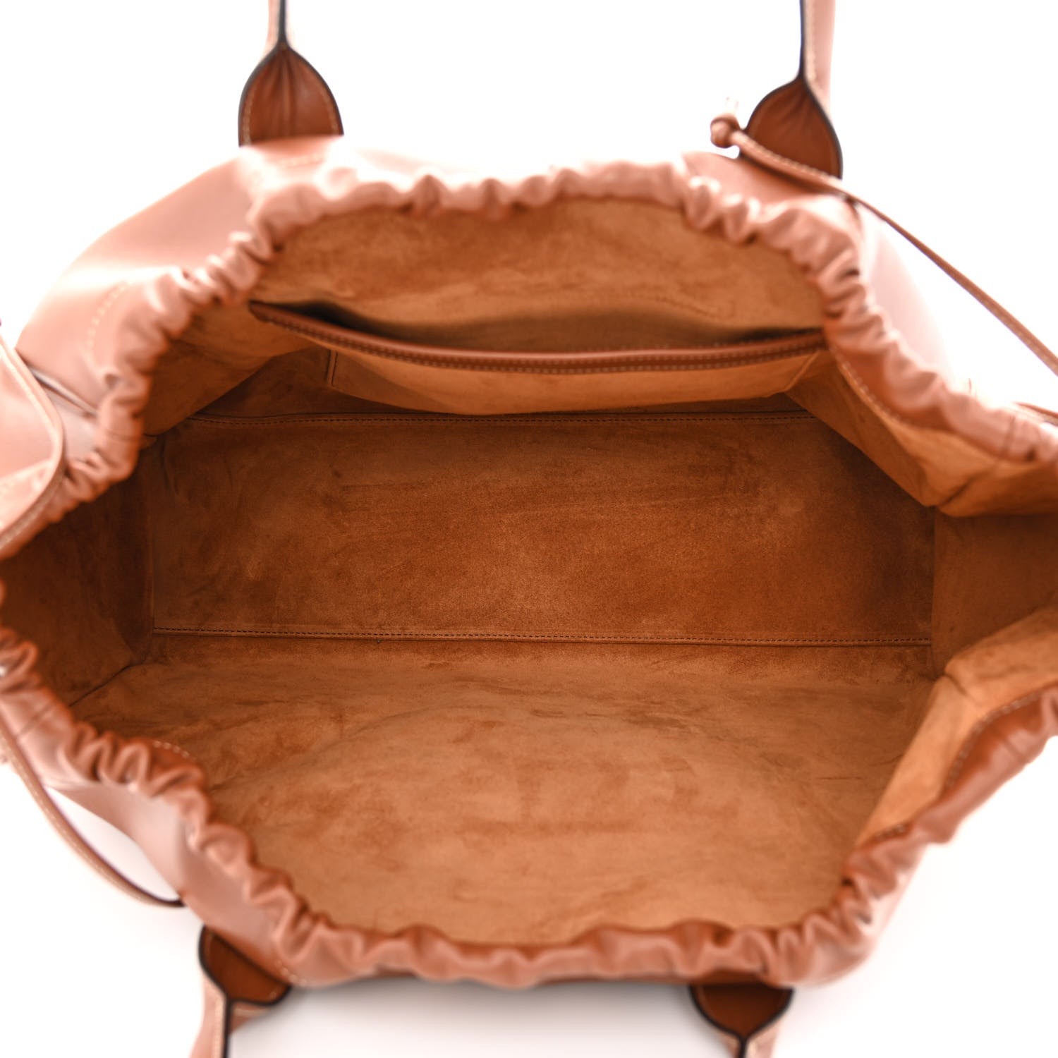 Celine Smooth Calfskin Cuir Triomphe Cabas Drawstring Tan 5 of 11