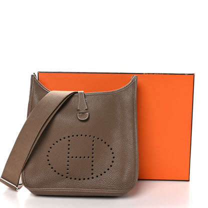 Hermes Taurillon Clemence Evelyne III PM Etoupe 13 of 13