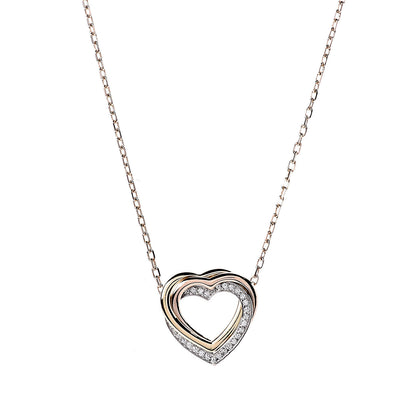 Cartier 18K Pink Yellow White Gold Diamond Trinity Heart Pendant Necklace 4 of 6