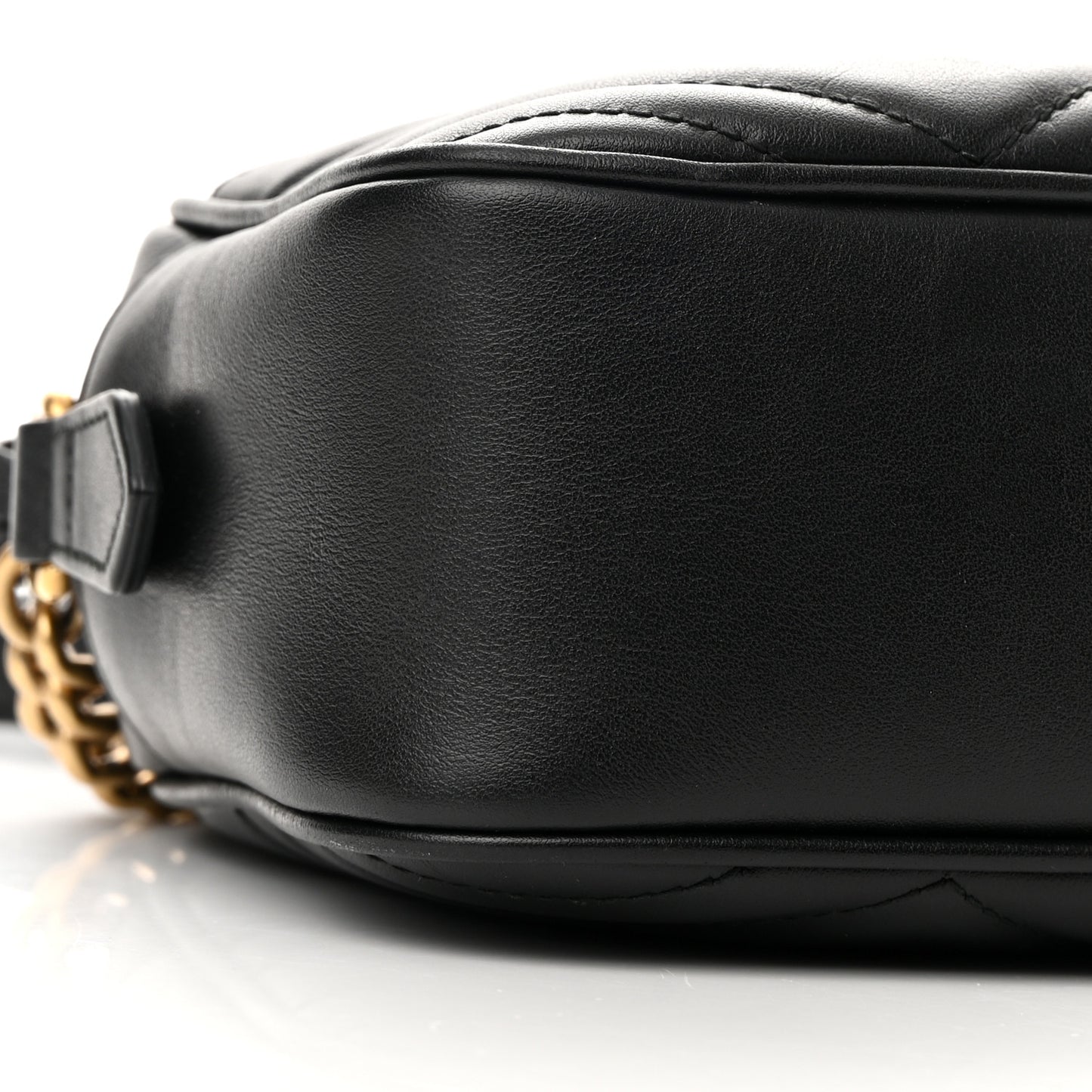 Calfskin Matelasse Small GG Marmont Chain Shoulder Bag Black