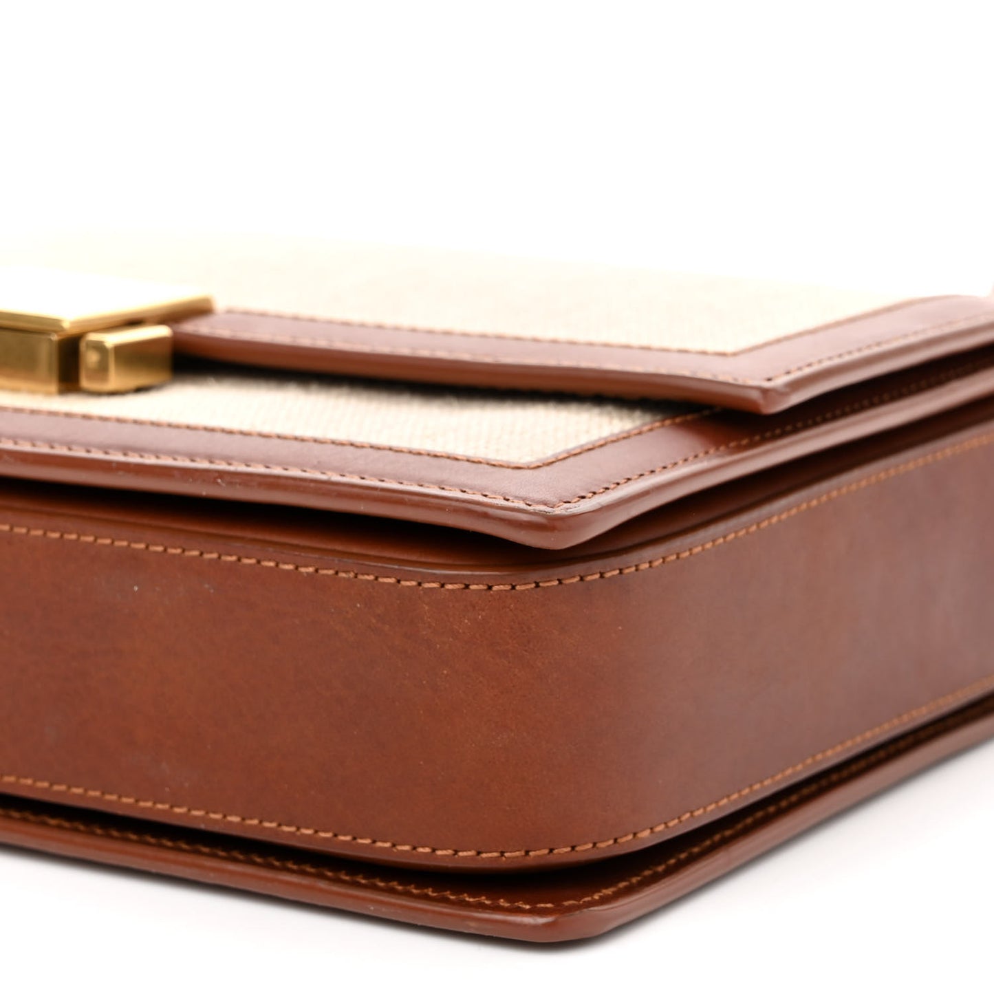 Linen Calfskin Medium Bellechasse Beige Cognac
