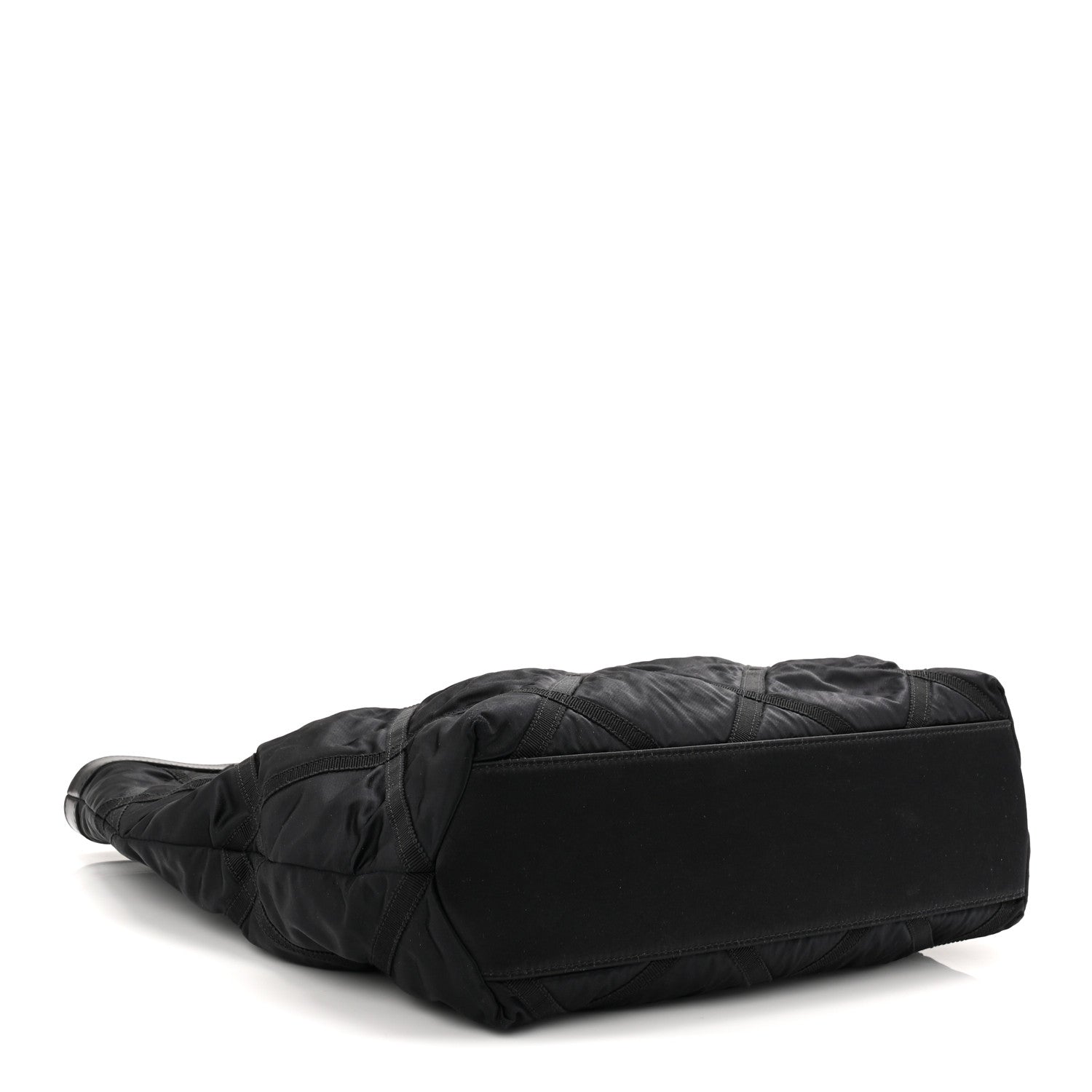Chanel Nylon Grosgrain Quilted Lifestyle Shopping Tote Black 5 of 11
