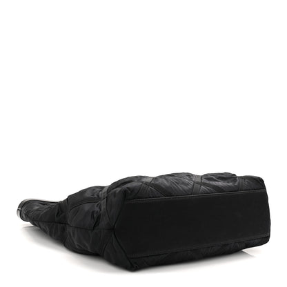Chanel Nylon Grosgrain Quilted Lifestyle Shopping Tote Black 5 of 11