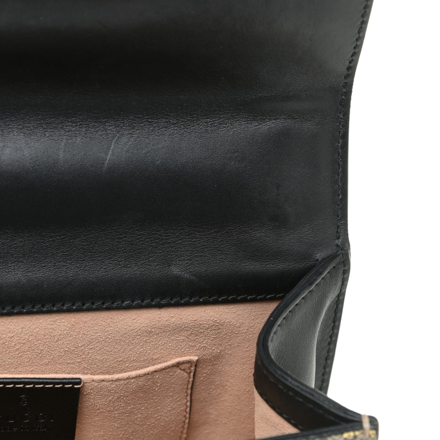 GG Supreme Monogram Bees Small Padlock Shoulder Bag Black