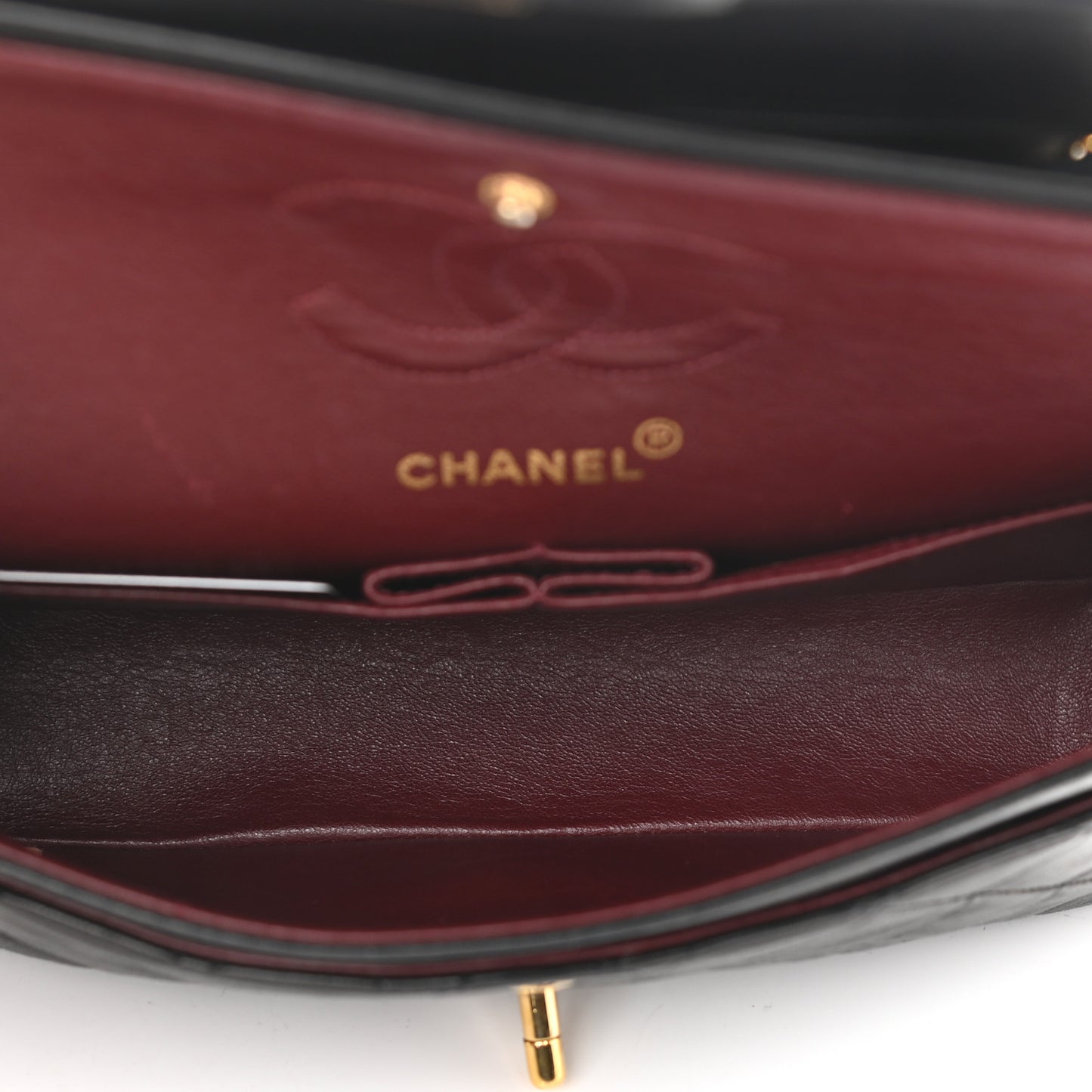 Lambskin Quilted Small Double Flap Black