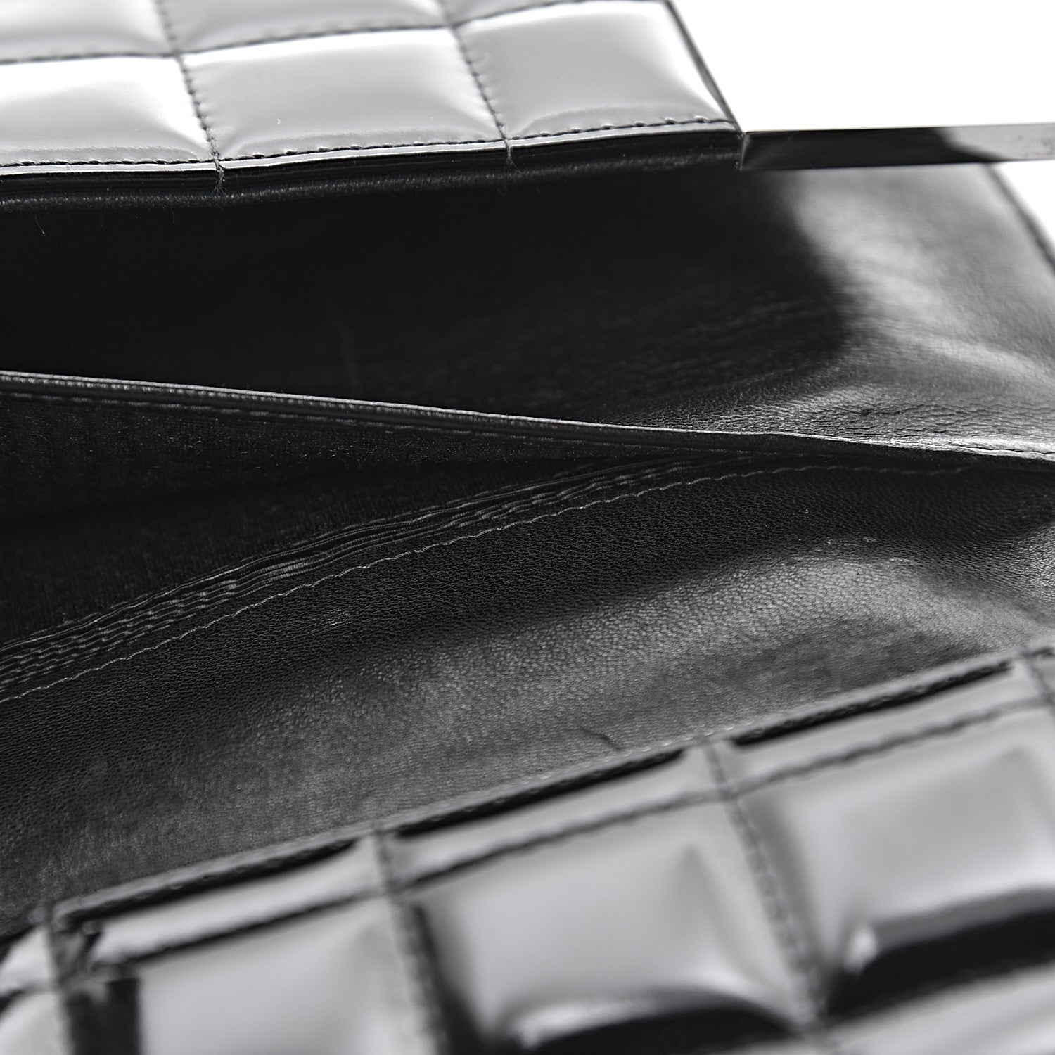 Chanel Patent Chocolate Bar Clutch Black 12 of 13