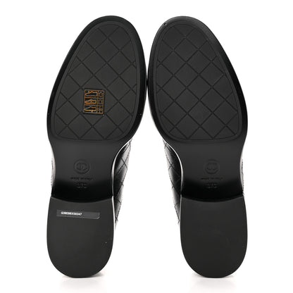 Chanel Calfskin Stitched CC Loafers 37 Black 5 of 9