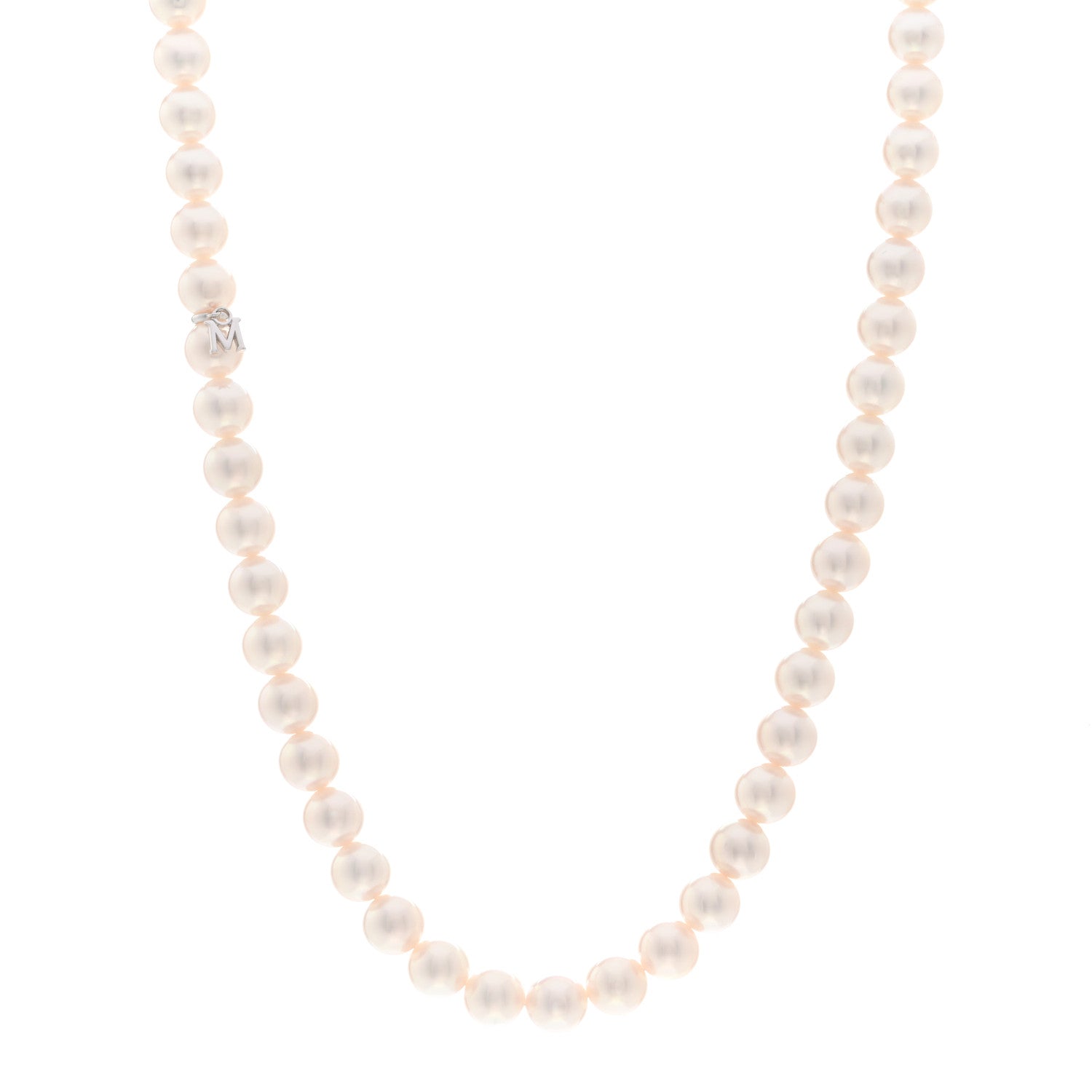 Mikimoto 18K White Gold Akoya Pearl 7.5-8mm Strand Necklace 1 of 5