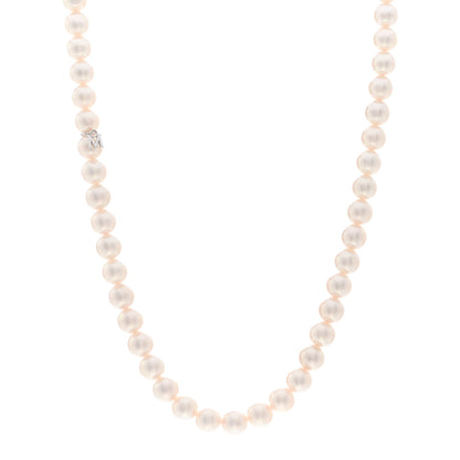 Mikimoto 18K White Gold Akoya Pearl 7.5-8mm Strand Necklace 1 of 5