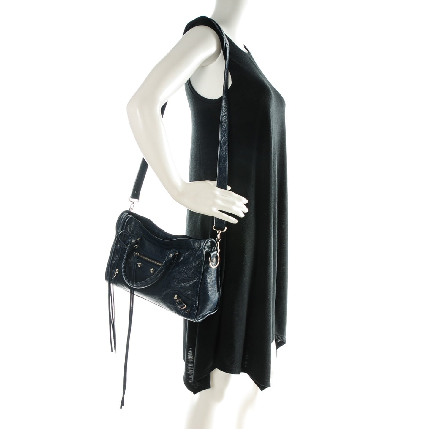 Agneau Classic Silver Hardware S City Bleu Obscur