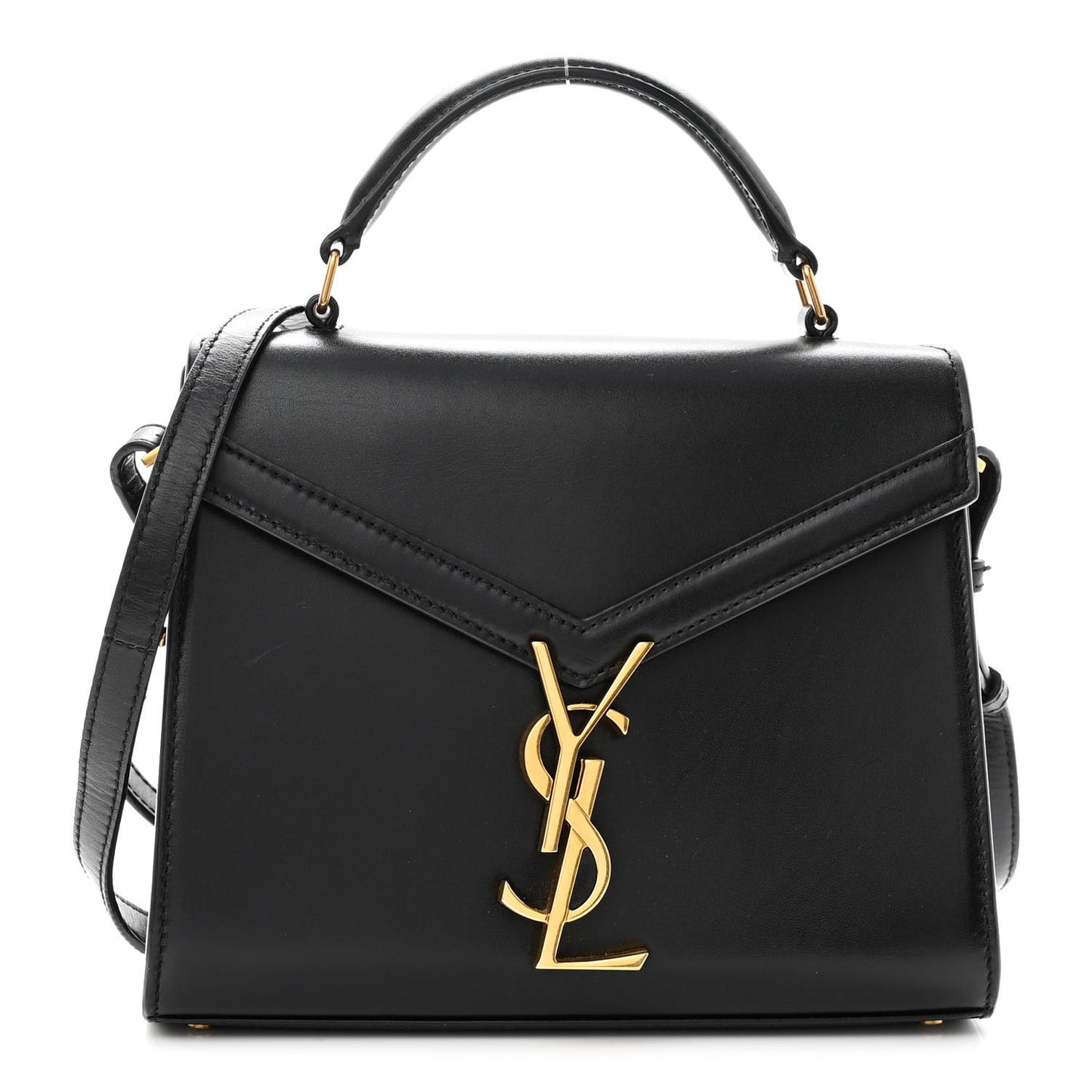 Calfskin Mini Classic Monogram Cassandra Top Handle Black
