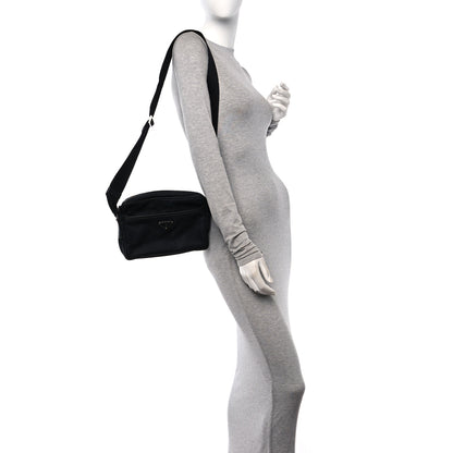 Prada Tessuto Nylon Saffiano Shoulder Bag Black 2 of 11