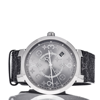 Louis Vuitton Stainless Steel Monogram Eclipse 39mm Tambour Quartz Watch 3 of 7