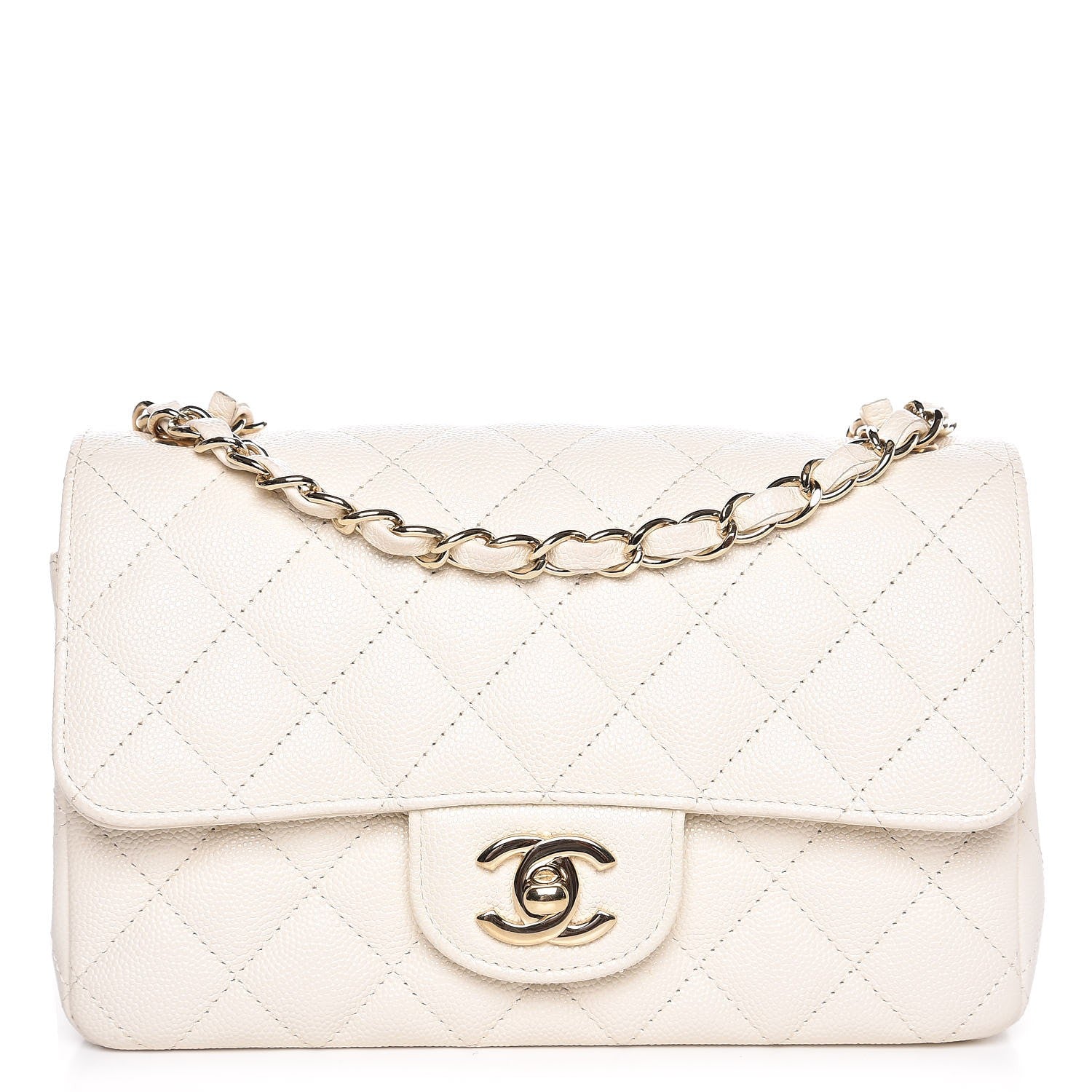 Chanel Caviar Quilted Mini Rectangular Flap White 1 of 7