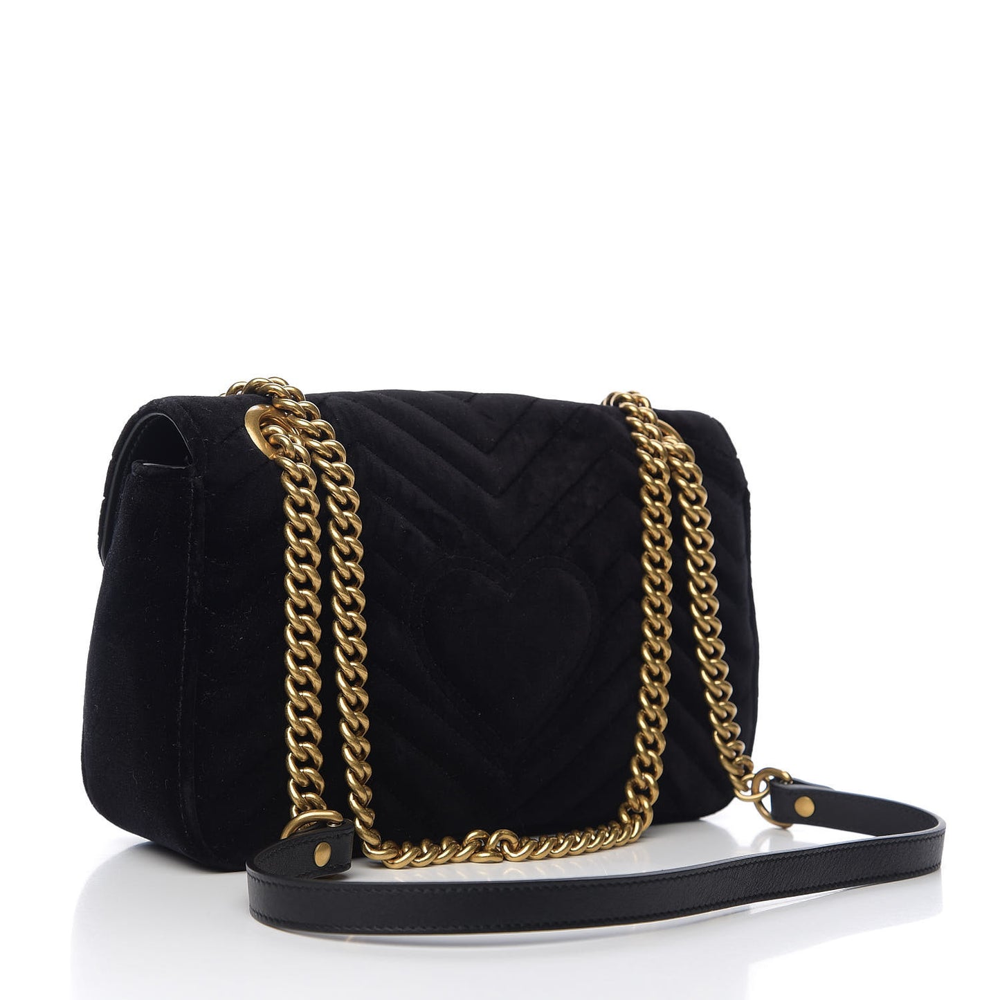 Velvet Matelasse Marquise Crystals Embroidered Small GG Marmont Shoulder Bag Black