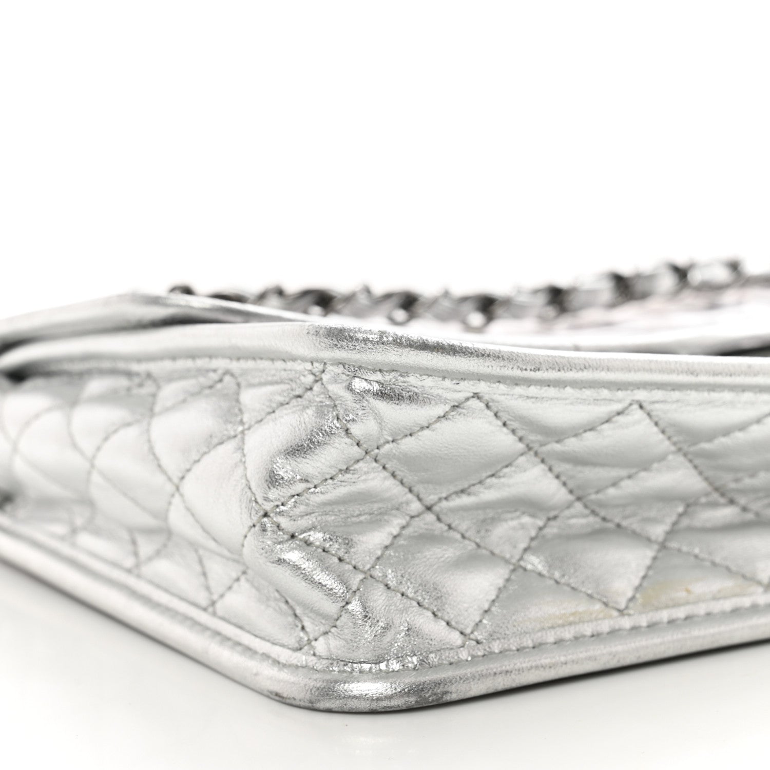 Chanel Vinyl Large Ice Cube Flap Silver 8 of 9