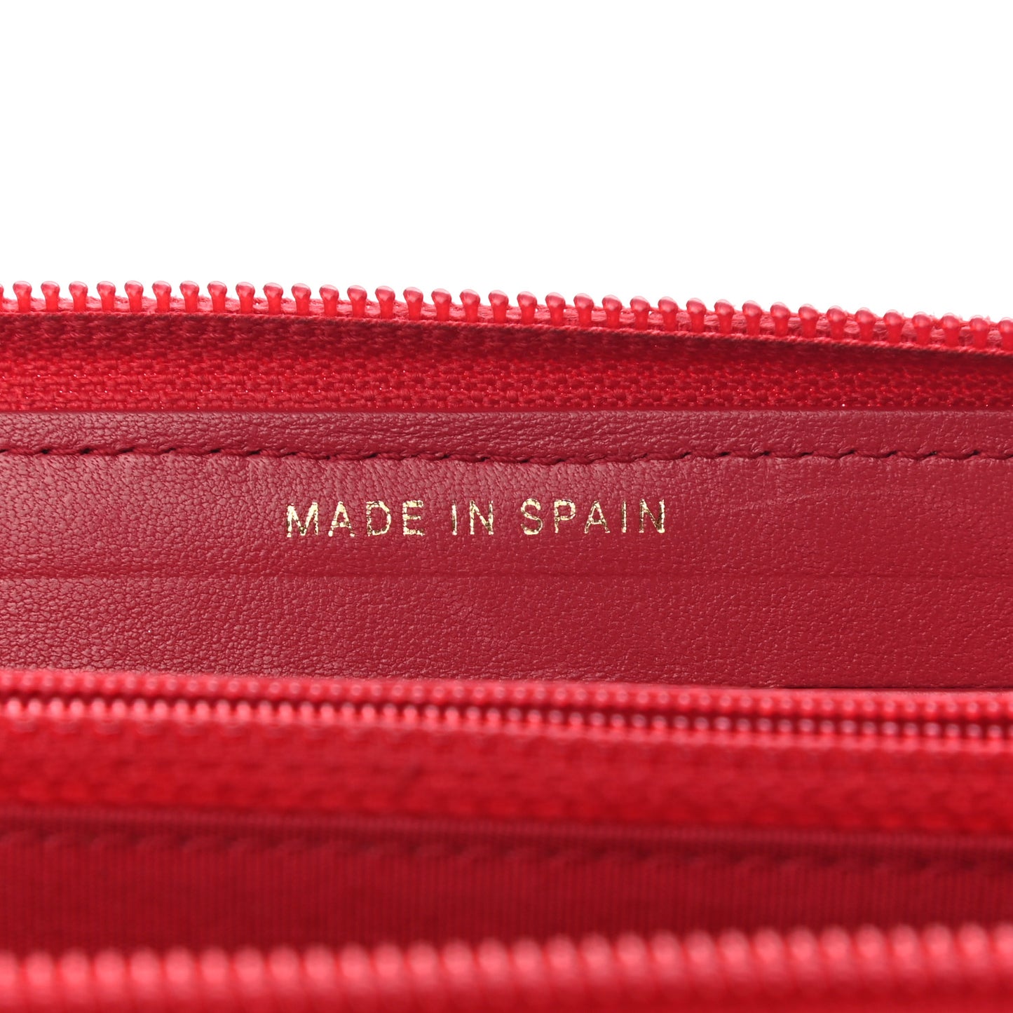 Lambskin Quilted Small Boy Zip Around Wallet Red