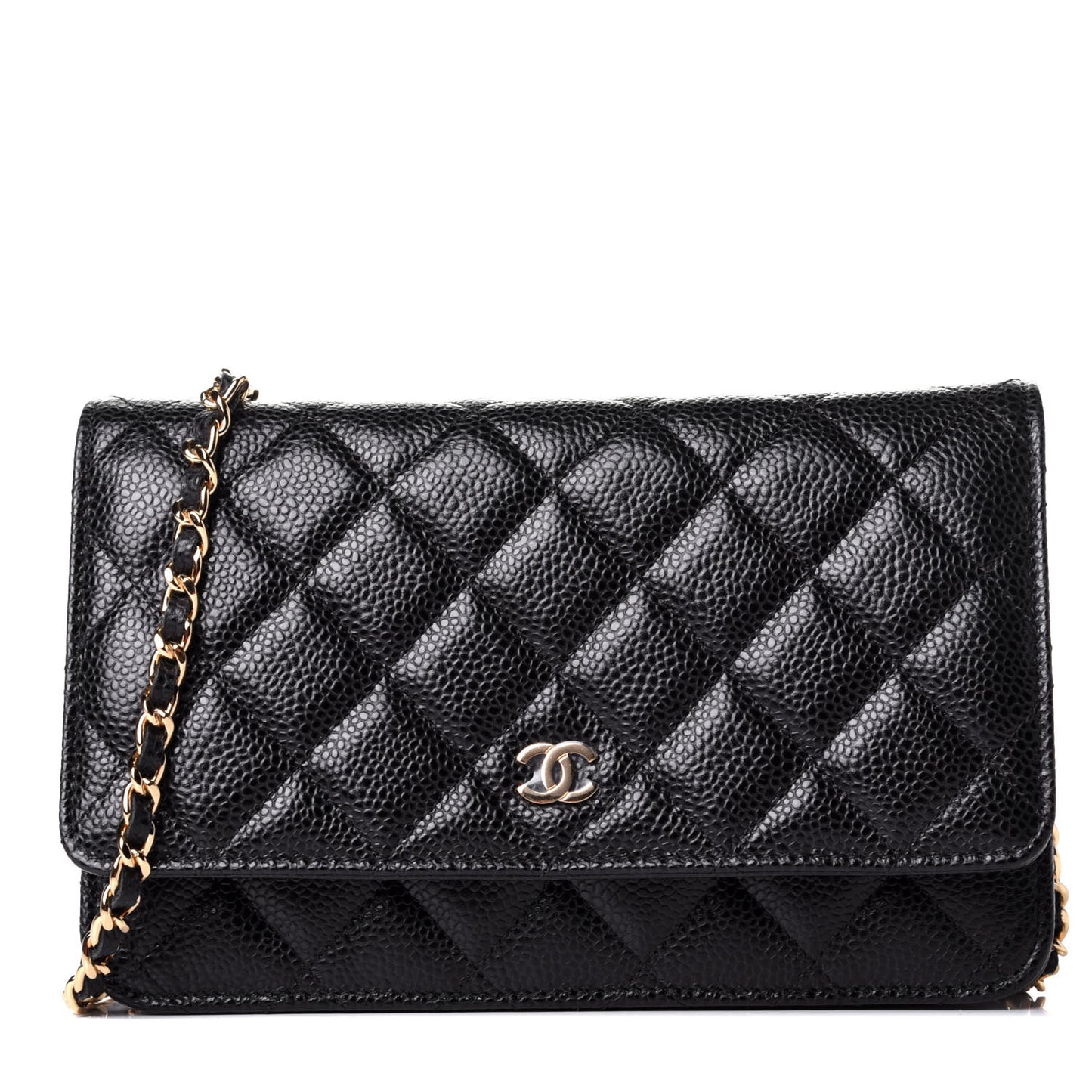 Caviar Quilted Wallet On Chain WOC Black