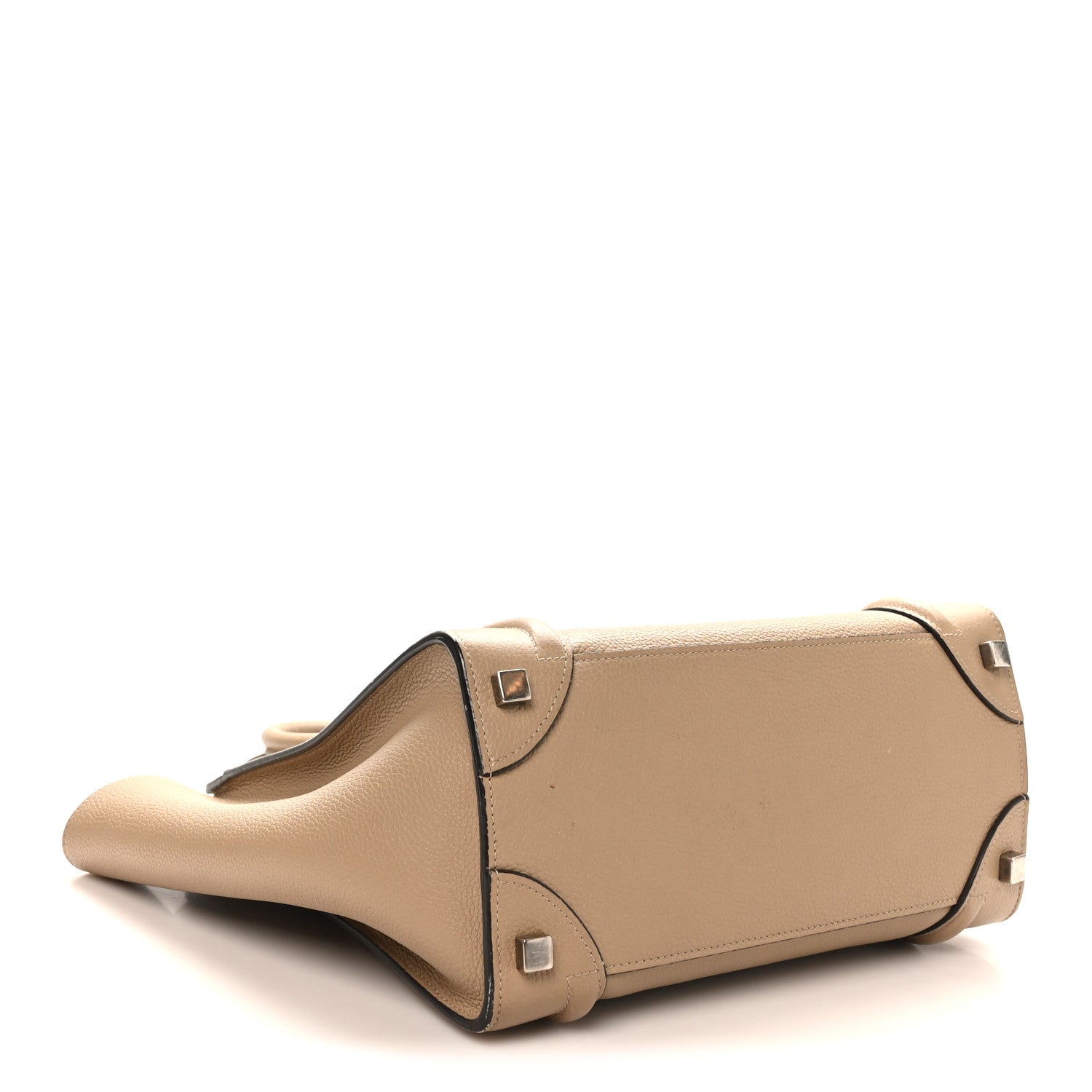 Celine Drummed Calfskin Micro Luggage Dune 4 of 10