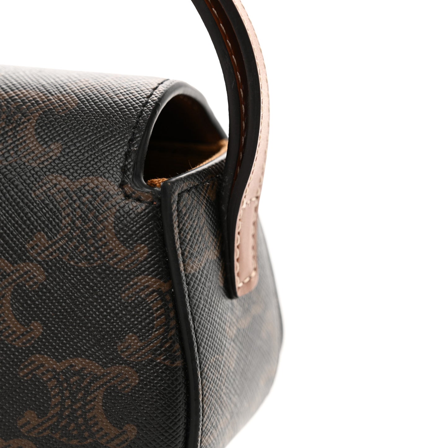 Triomphe Canvas Calfskin Tabou Clutch on Strap Tan