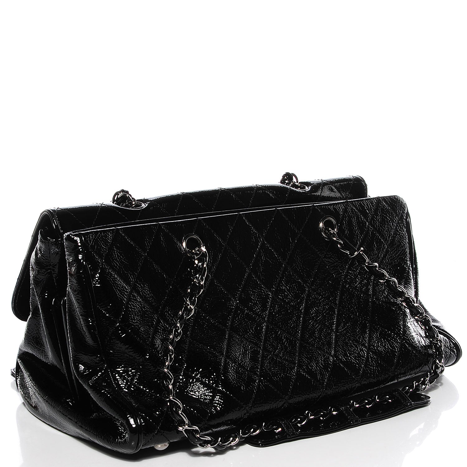 Chanel Patent Quilted Ritz Flap Bag Black 3 of 8