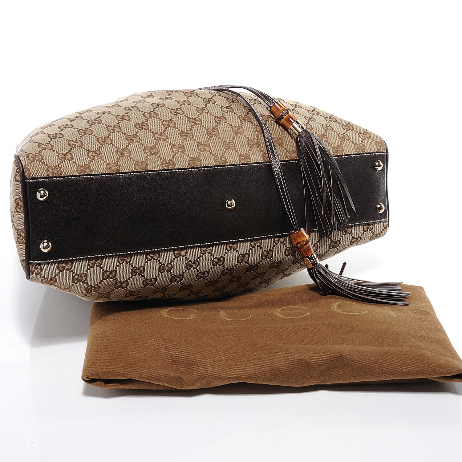 Gucci Monogram Peggy Braided Tote Ebony 8 of 8