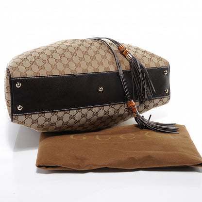 Gucci Monogram Peggy Braided Tote Ebony 8 of 8