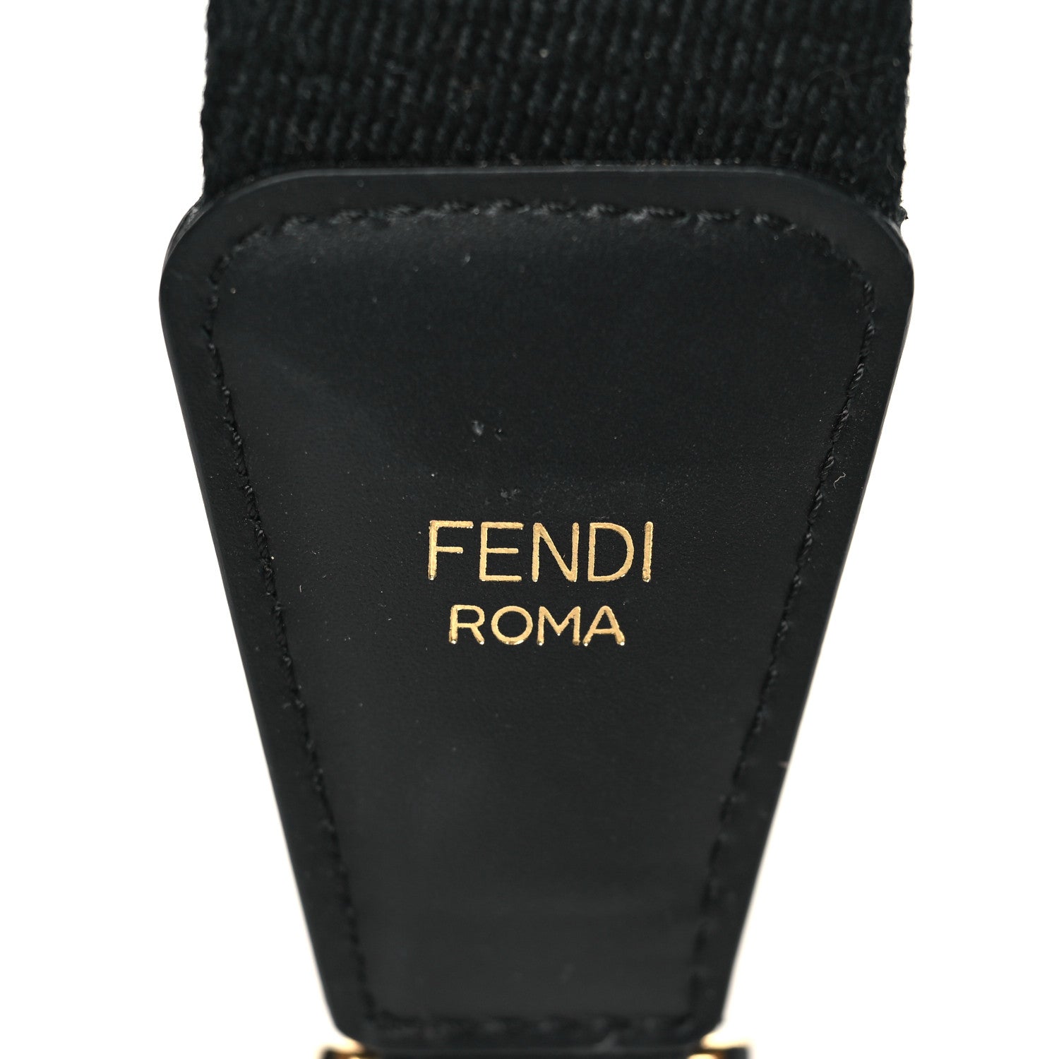 Fendi Jacquard Ribbon Vitello King FF Bi-Color Intreccio Adjustable Strap You Black White 4 of 5